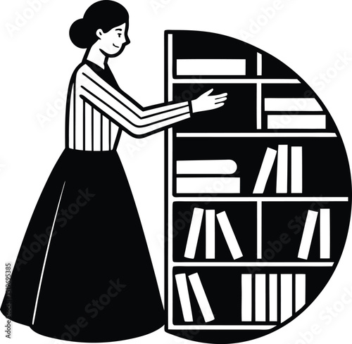 Wallpaper Mural girl in a library Torontodigital.ca