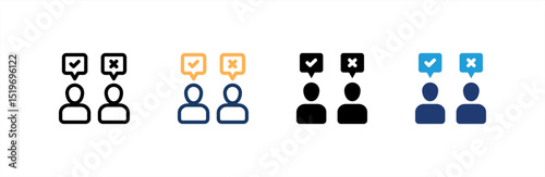 Debate icon set multiple style collection. Vector illustration.
