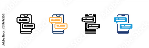 Chat icon set multiple style collection. Vector illustration.