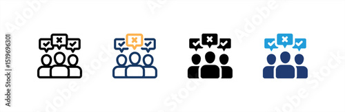 Vote icon set multiple style collection. Vector illustration.