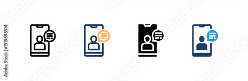 Video Call icon set multiple style collection. Vector illustration.