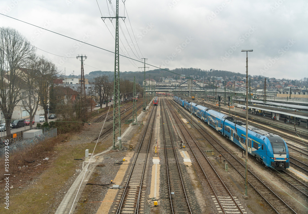 Fototapeta premium Railroad scenery in Ulm
