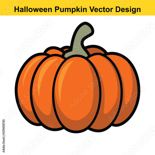 Cute cartoon halloween pumpkin vector illustration