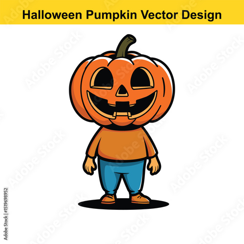 Cute cartoon halloween pumpkin boy character design