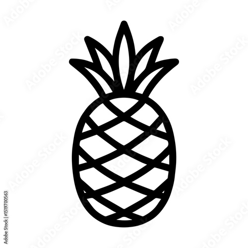 Pineapple icon with transparent background fresh tropical fruit healthy food

