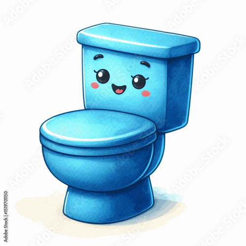 Plumbing Portrait toilet isolated watercolor vector illustration svg