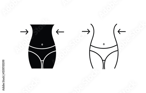 Tummy Control Body Shaper Vectors – Slim Waist Silhouette & Line Art Icons