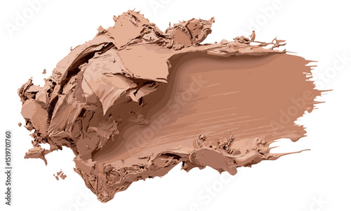 Abstract smeared clay isolated on white background, vector illustration, creative clay texture, clay smear effect, raw texture, natural earth tones, artistic clay design, minimalistic art.