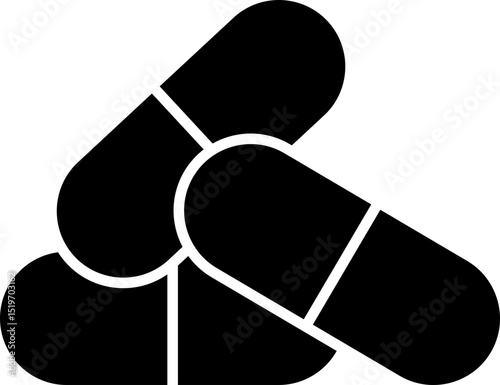 Capsule Pills Glyph Icon – Stack of Medicine Capsules