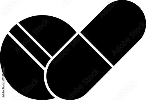 Capsule Pill Glyph Icon – Pharmaceutical Medicine and Drug Symbol