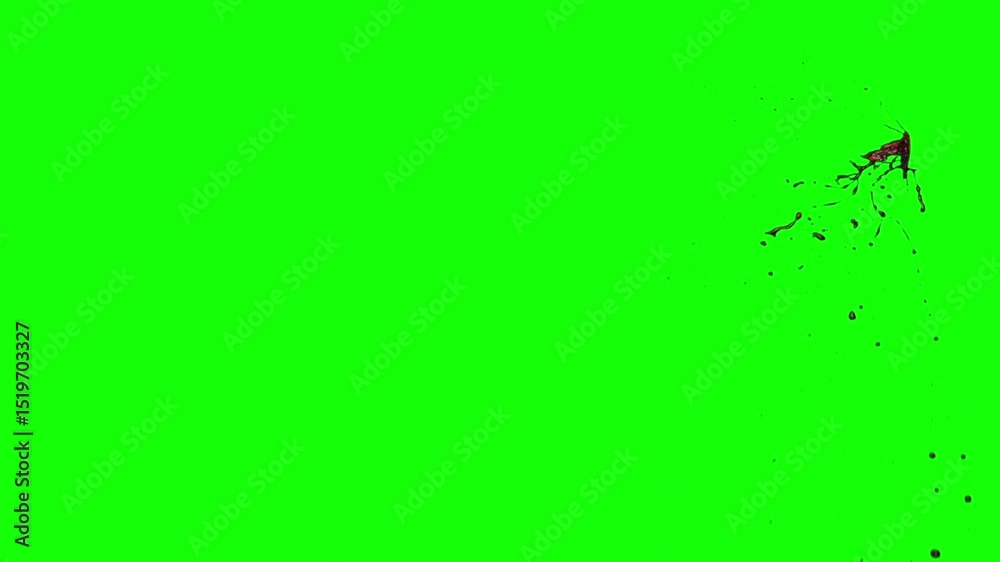 Blood Splatter on a Green Screen, red splash, Different style blood splatter, Blood splashing on the green screen 4K	
