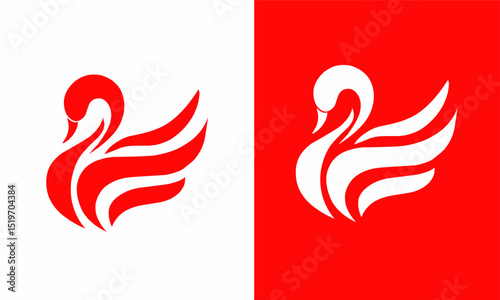Elegant Duck Silhouette Logo in Contrast Style