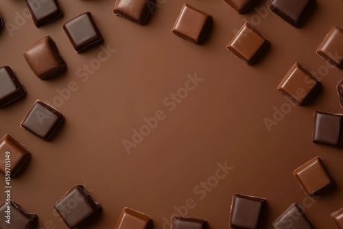 luxury chocolates decoration background with copy space for text, chocolate's day banner concept