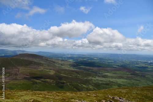 Mountain landscape with clouds. Knockmealdown Mountains, Co. Tipperary, Ireland  photo