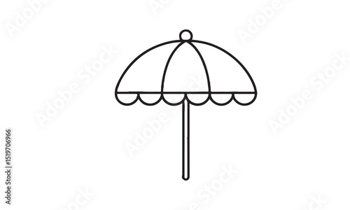Vector colorful beach umbrella icon. Cute flat parasol illustration isolated on white background. Vacation cartoon clipart
