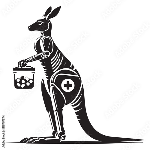 Robotic Kangaroo Doctor A Unique Medical Illustration