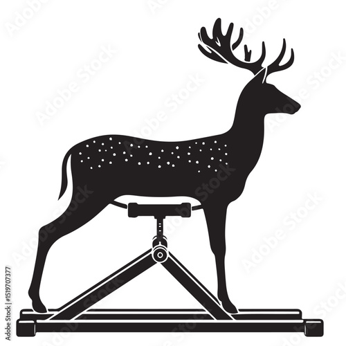 Elegant Silhouette of a Fallow Deer on a Stand A Unique Artistic Design
