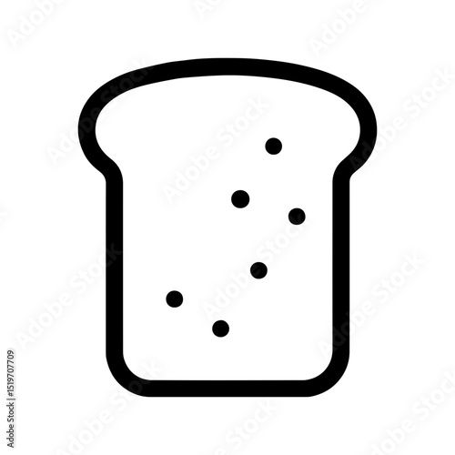 Bread slice icon with transparent background

