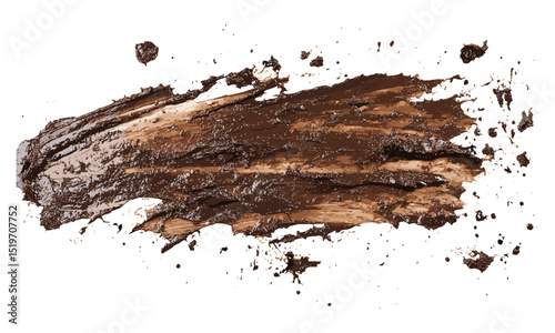 Wet mud stains texture isolated on white background, top view, vector illustration, earth texture, dirt pattern, organic surface, grunge backdrop, mud design, texture detail.