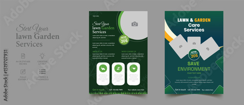 lawn care flyer design template. landscaping and gardening lawn care service flyer, poster, leaflet design lawn care garden or landscaping services Tree and gardening service poster leaflet ...