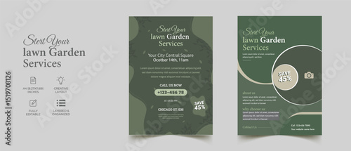 lawn care flyer design template. landscaping and gardening lawn care service flyer, poster, leaflet design lawn care garden or landscaping services Tree and gardening service poster leaflet ...