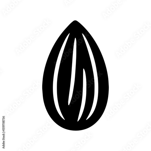Almond nut icon with transparent background

