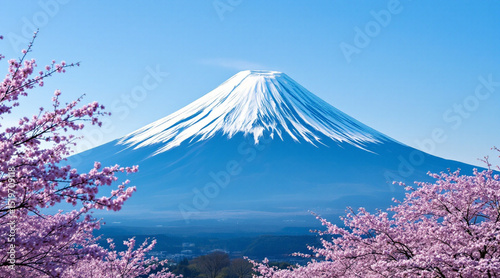 mt fuji and cherry blossom