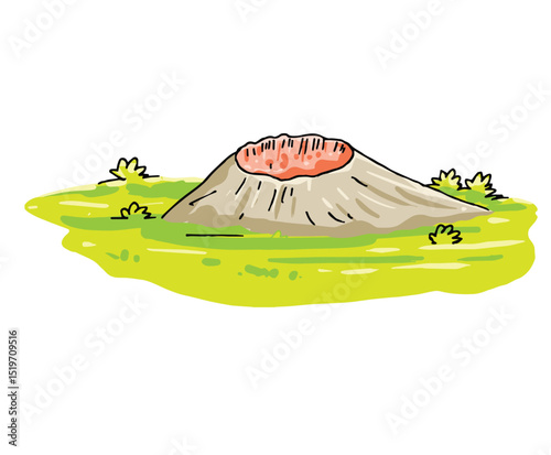 Cute cartoon hand drawn vector ant burrow clipart.