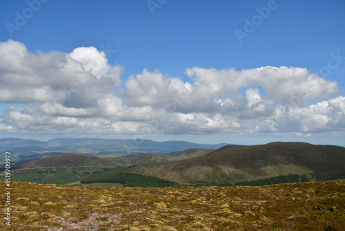 Mountain landscape with clouds. Knockmealdown Mountains, Co. Tipperary, Ireland  photo