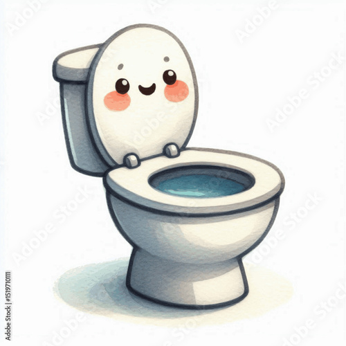 Porcelain Throne toilet isolated watercolor vector illustration svg