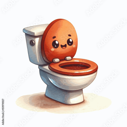 Essential Vessel toilet isolated watercolor vector illustration svg