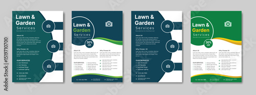 Lawn care social media post promotion template design