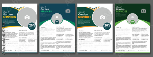 Lawn care social media post promotion template design