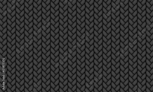 Knitted realistic pattern in gray color. Vector pattern of knitted willow. Vector texture for background.eps