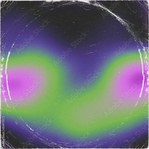 Vintage old blurred dusted abstract gradient grainy background Worn music Album Cover with Ringwear Square image. Ideal perfect For poster, flyer or music album cover design. Nostalgia style synthwave