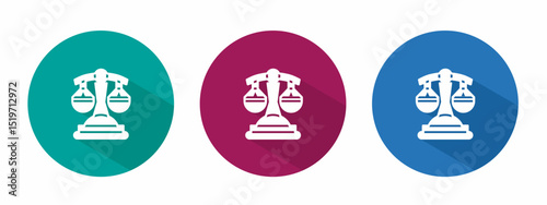 Icon for scales of justice vector illustration in flat.