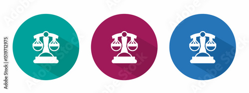 Icon for scales of justice vector illustration in flat.