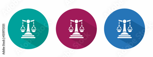 Icon for scales of justice vector illustration in flat.
