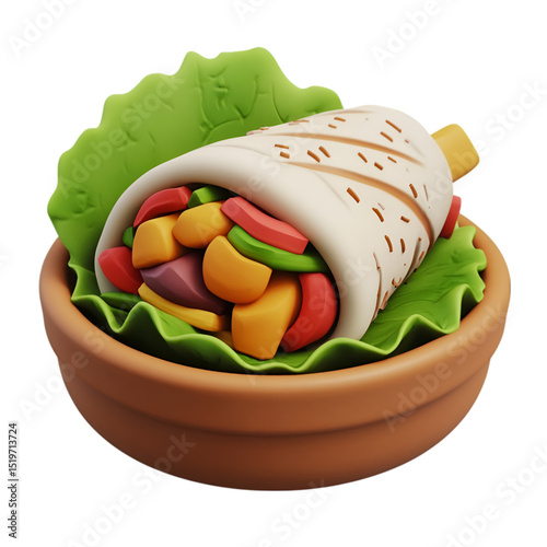 Tasty Doner Kebab Wraps with Meat and Veggies – Concept Food Image | AI-Generated