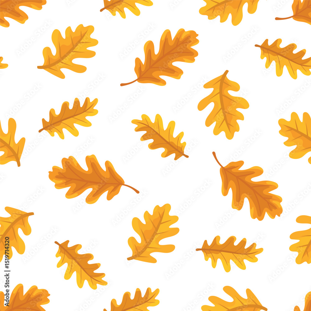 Oak leaf. Autumn, fall seamless pattern. Flat vector clipart, illustration with isolated background. Oak leaf. Autumn, fall seamless pattern. Flat vector clipart, illustration with isolated background.