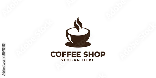 Coffee Shop logo, Coffee Cup logo, Cafe logo design template