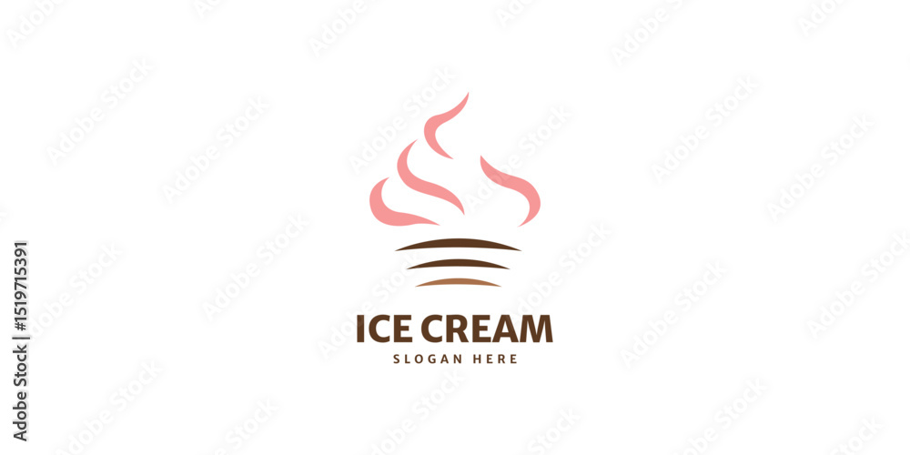Obraz premium Ice cream logo, Ice cream vector, Suitable for dessert, ice cream or drink logos