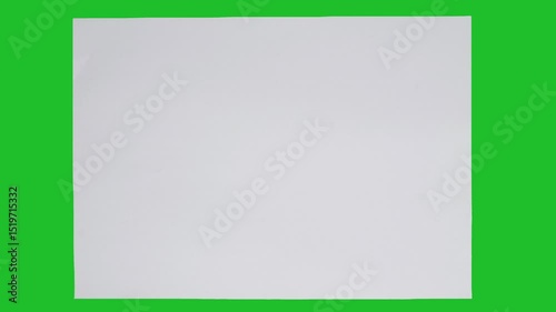 White paper Folding and Unfolding, Crumpling on full alpha matte. Natural crinkle shadows, origami style wipes for reveals, titles, slideshows, explainers, minimal design, Crisp stop-motion transition
