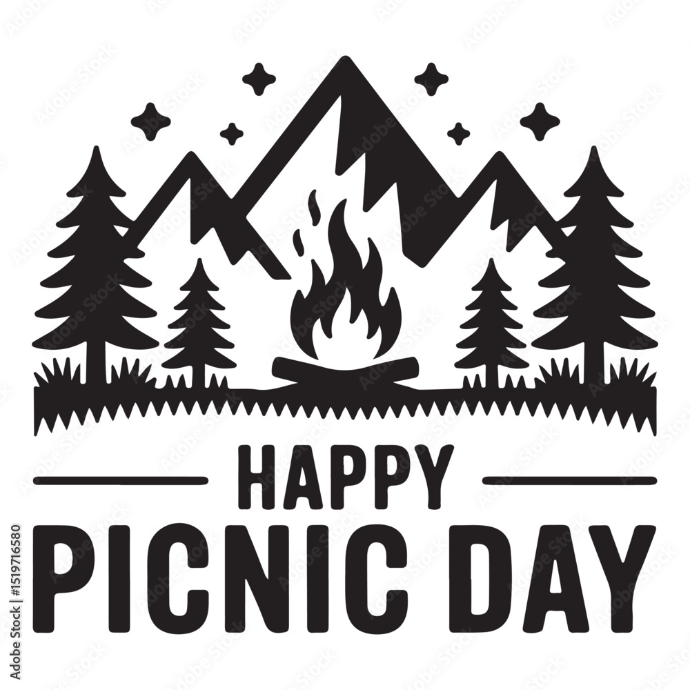 Obraz premium International picnic day june campfire in mountains