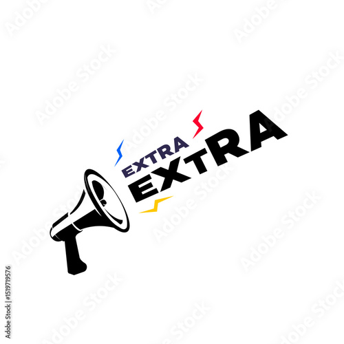 Mega Announcement Extra News Bulletin Loudspeaker Graphic Design