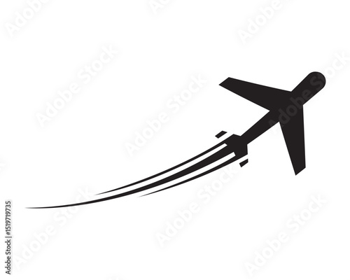 Airplane Icon, Travel, Flight, Journey, Speed, Jet, Air, Motion, Transportation, Design