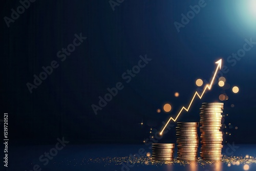 Investment growth strategies financial market infographic professional environment close-up economic concepts and trends