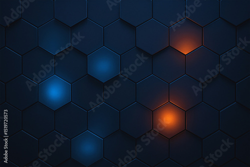 abstract background with glowing hexagon pattern