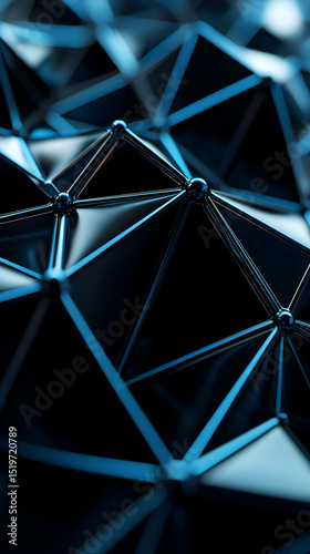 Abstract Geometric Shapes In Dark Blue And Black