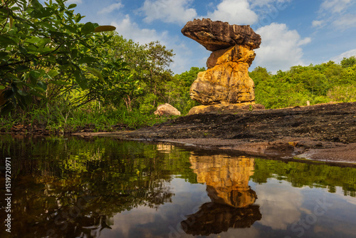 Nang U-sa's tower, sand stone pillar in Phu Phra Bat historical park, Udon Thani province, Thailand.